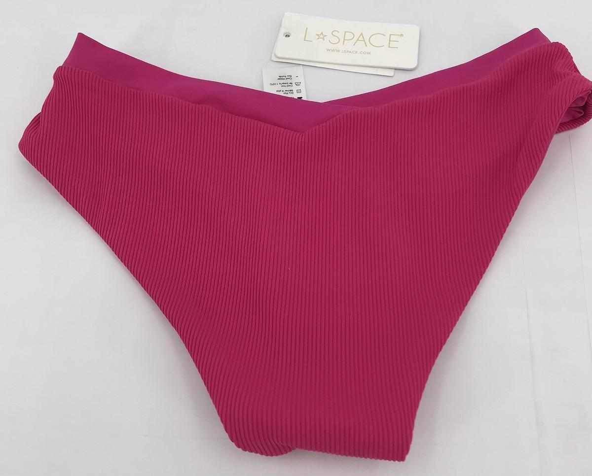 L Space Bikini Bottom Womens Size Small S Pink Pratt Bottom Seim Beach View 4