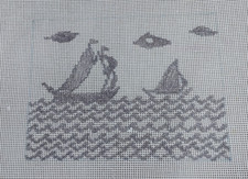 Needlepoint Canvas Lot of 4 Beach Theme 14 Ct Canvas