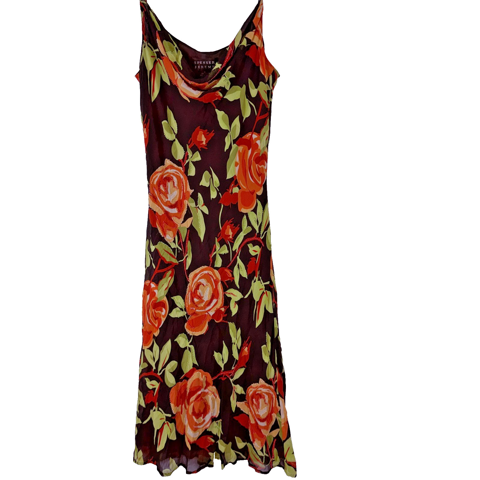 Vintage Y2K 90s Spenser Jeremy Slip Dress Silk Babydoll Floral Fairy Romantic