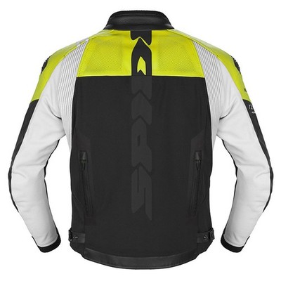 Spidi DP Progressive Hybrid Black/Yellow Leather Motorcycle Jacket