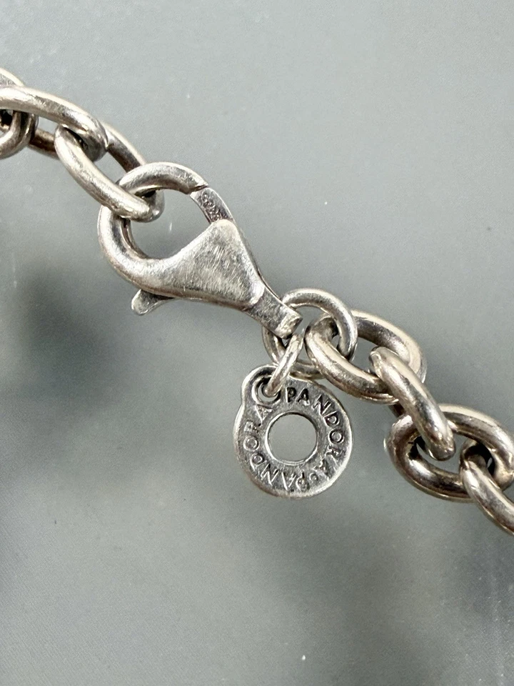 Pulseira de elos de barra gravável em prata esterlina 925 PANDORA 6” polegadas - Imagem 3 de 4