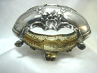 Victorian Repousse Footed Sterling Salt Cellar With Clear Glass Insert No Mono  — photo 9
