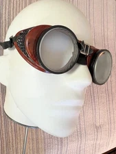 Vintage Goggles Motorcycle Welding Glasses Steampunk Bakelite leather