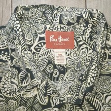 Pau Hana Hawaiian Shirt XXL Black Ivory Floral Tropical Funky Short Sleeve