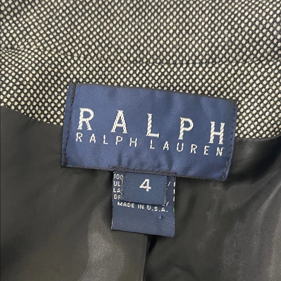 Chaqueta Blazer Vintage Ralph Lauren Etiqueta Azul Para Mujer Gris Lana A Medida Talla 4 Foto 3 de 4
