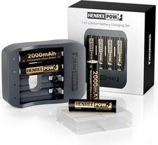 Henreepow AA 1.5V Lithium Rechargeable Battery, Real High Capacity 3000mWh(2000 23.28 per battery