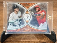 2026 Topps Dynamic Duals #5 Aaron Judge Mike Trout Orange /5