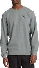 Puma Men's Textured Crew Neck Long Sleeves Sweatshirt Gray - M 