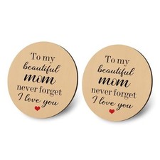 I Love You Mom Gifts from Daughter Son Drink Coasters for Desk Decor Set of 2
