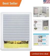 Room Darkening Shade Gray Pleated Paper 6 Pack No Tools Easy Install