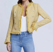 L'agence Tinlee Yellow Tweed Blazer Size 8