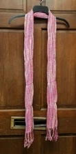 Studio Thirtysix 36 Women's Pink Multicolor Fringed Scarf Colorful Fun Acrylic