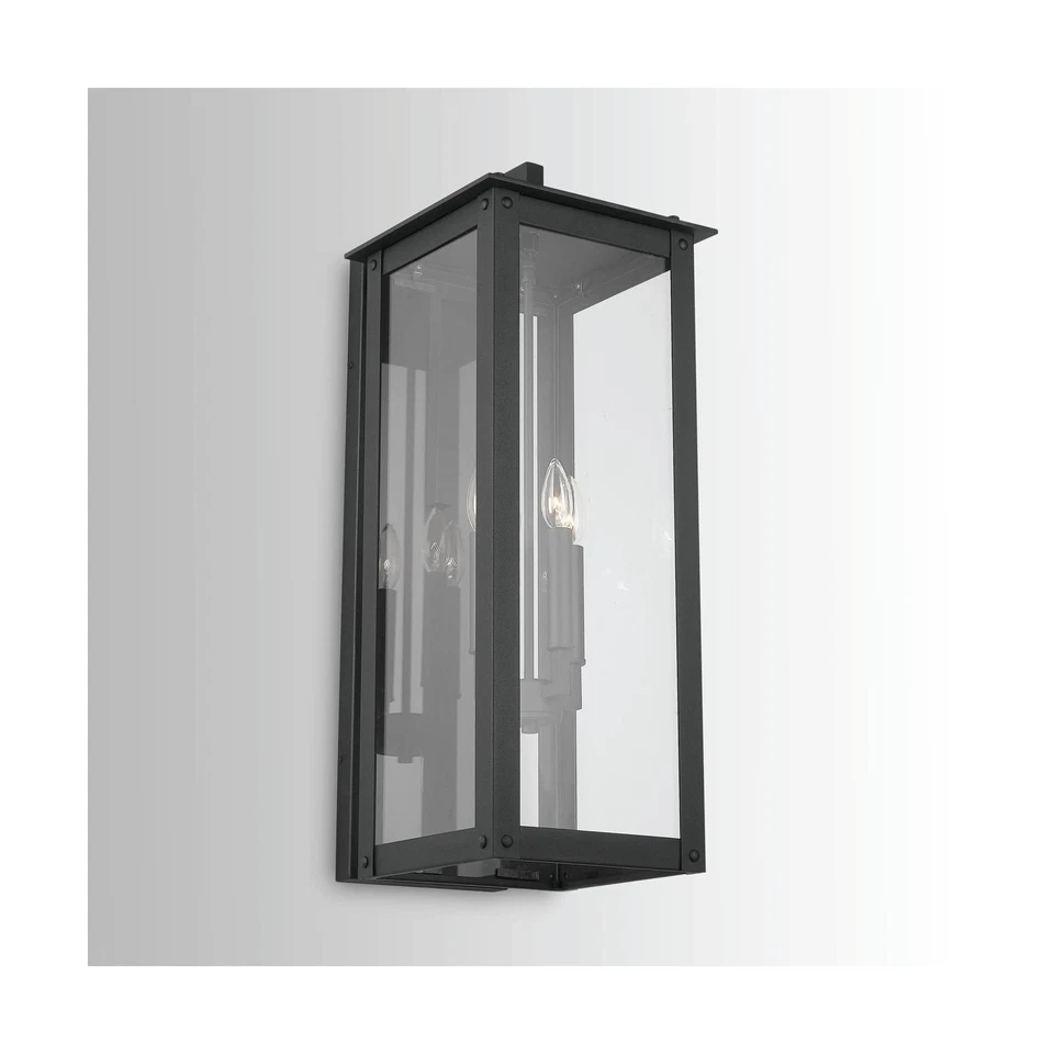 Capital Lighting 934641BK Hunt Urbano/Industrial Vidrio Transparente Rectangular Exterior... Foto 2 de 4