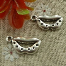 Free Ship 120pcs tibetan silver mouth charms 21X11mm L-1194