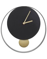 Wanduhr Mit Pendel Schwarz Batteriebetrieben Ohne Zahlen Rund ø 30 Cm Magland
