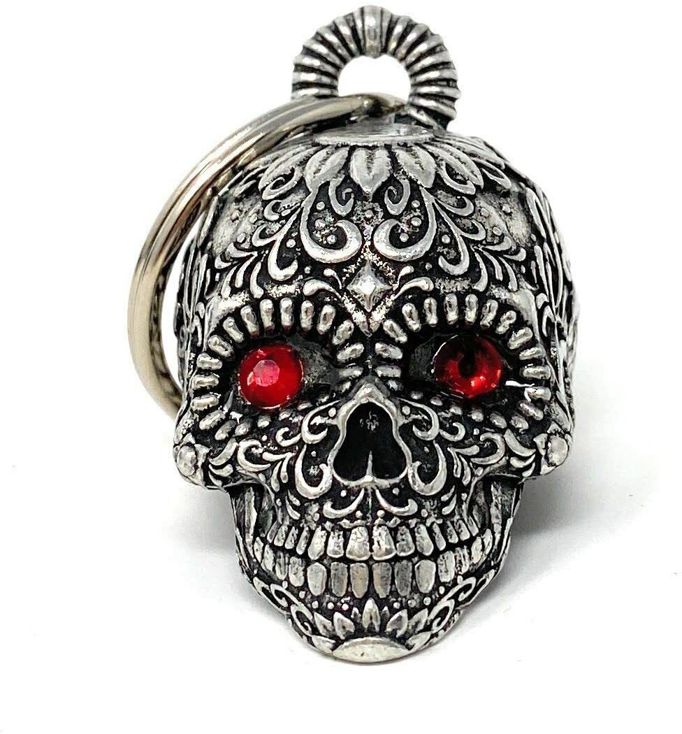 Sugar Skull Diamond Bell Motorcycle Accessory by Bravo Bells BB-77 Made in USA