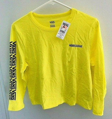 Vans Women's Neon Yellow Crop T-Shirt 