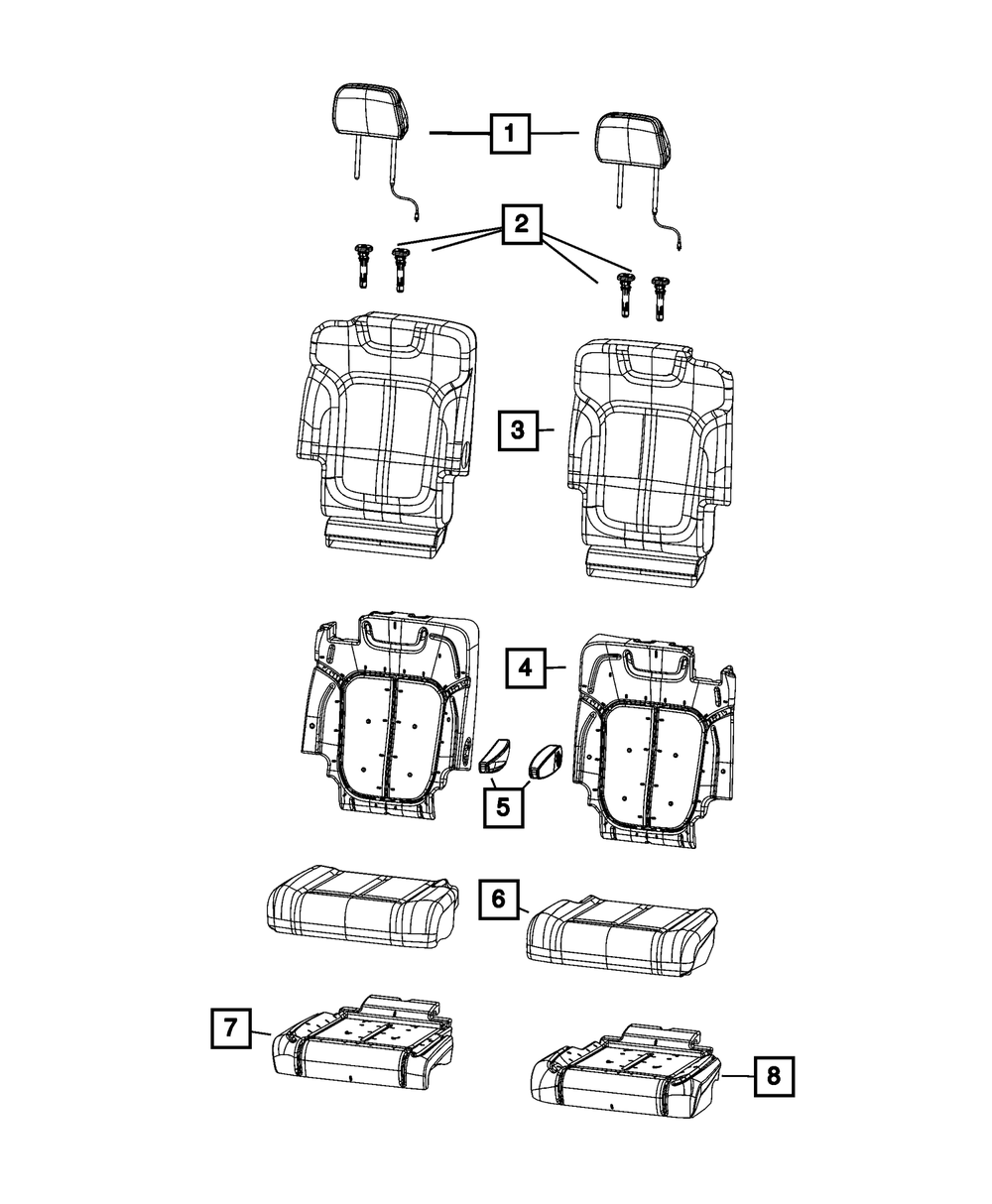 Genuine Mopar Rear Seat Cushion Cover Right 7GH76WT3AB