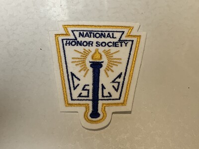 CUSTOM MADE Embroidered National Honor Society Patch Navy and Gold