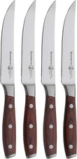 Messermeister Avanta Steak Knife Set Stainless Blade Brown POM Handle L7684-5-4S