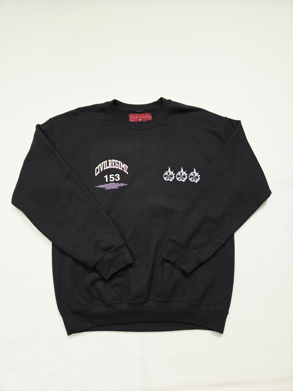 Civil Regime Sweatshirt Unisex Black Medium 206 Blooming Through Chaos Crewneck image 2