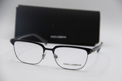 NEW DOLCE & GABBANA DG 1302 1277 BLACK GUNMET AUTHENTIC FRAMES EYEGLASSES 53-17