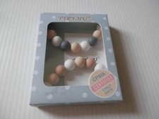 TTRY.HU Silicone Pacifier Clip Holder Pack of 2 Light Colored Balls NEW NIB