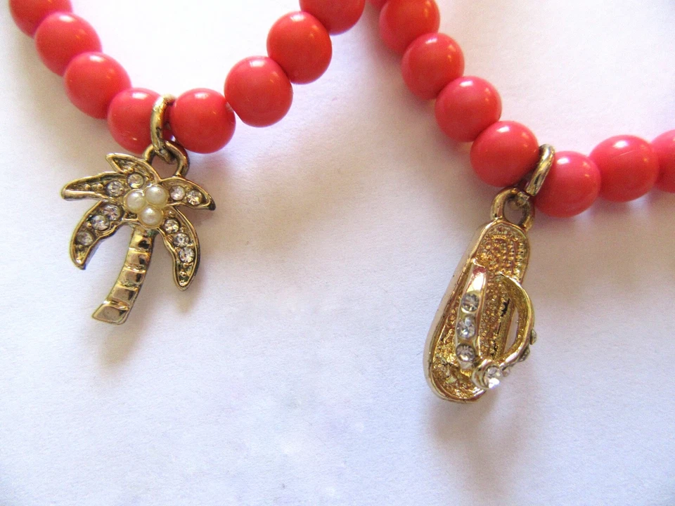  Bella Perlina Live Laugh Love — набор из 3 браслетов — стрейч-коралл — пальма - Изображение 3 из 4