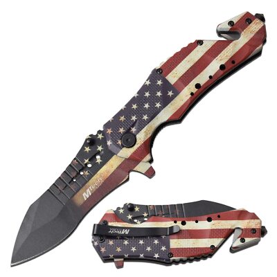 MTech USA ? Spring Assisted Folding Knife ? Stainless Steel Blade, Aluminum