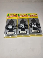 Little Trees Black Ice Hanging Air Freshener 3 Pack 9 Total 
