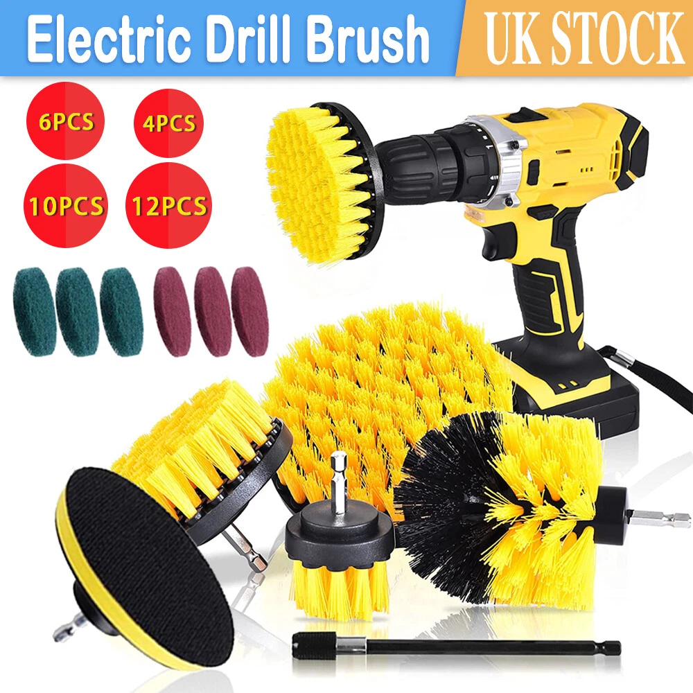 3 13 X DRILL ATTACHMENT CLEANING BRUSH SET POWER SCRUB HOME CAR