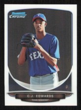 2013 Bowman Chrome mini CJ C.J. EDWARDS Baseball card TEXAS RANGERS #250