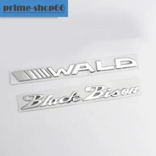 2pcs Chrome Metal Black Bison + Wald Logo Rear Emblem Badge Sticker Nameplate