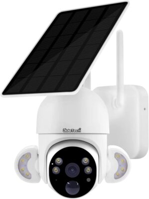 Solarkamera Außen WiFi Alarm PTZ Kamera, Überwachung Schnurlose Kamera