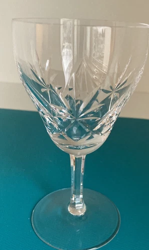 Wine Glass Antique Lily Star Cut Glass