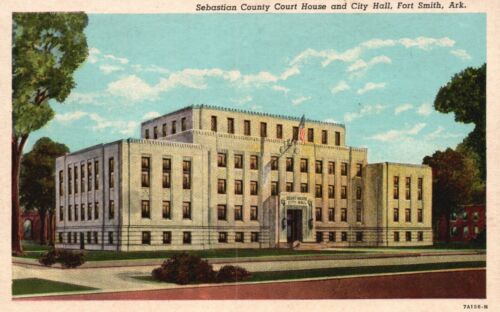 Postcard AR Fort Smith Sebastian County Court House & City Hall Vintage PC a5679 - Picture 1 of 2