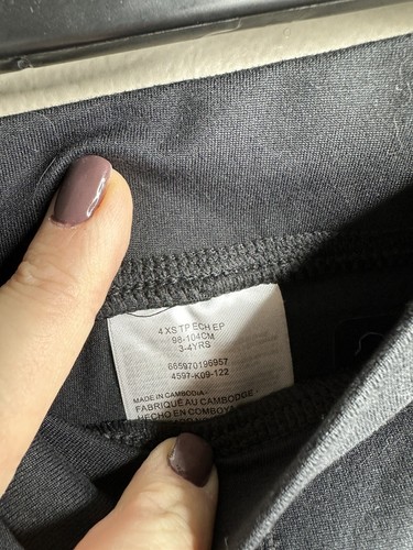 NWT HURLEY Girls Size 4 Black Capris With Pink Design Leggings - Picture 2 of 4