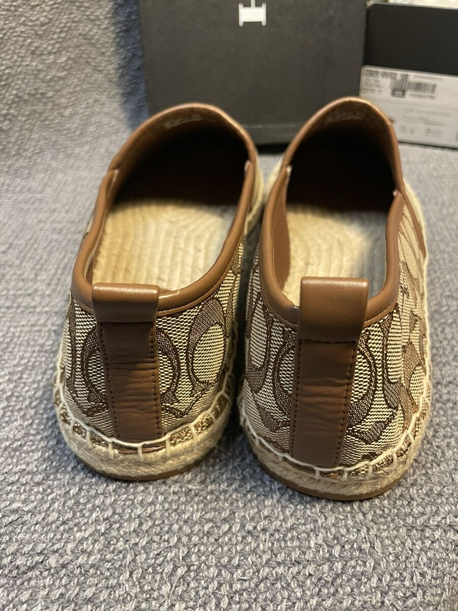 COACH CODI Espadrille In Signature Jacquard Khaki/Saddleback COACH CODI Espadrille In Signature Jacquard Khaki/Saddleback