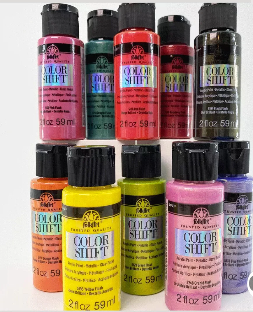 Folk Art Colour Shift Acrylic Paint 2fl oz red aqua yellow Raspberry A8