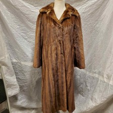 Marshall Field & Company Women's Long Brown Fur Coat
