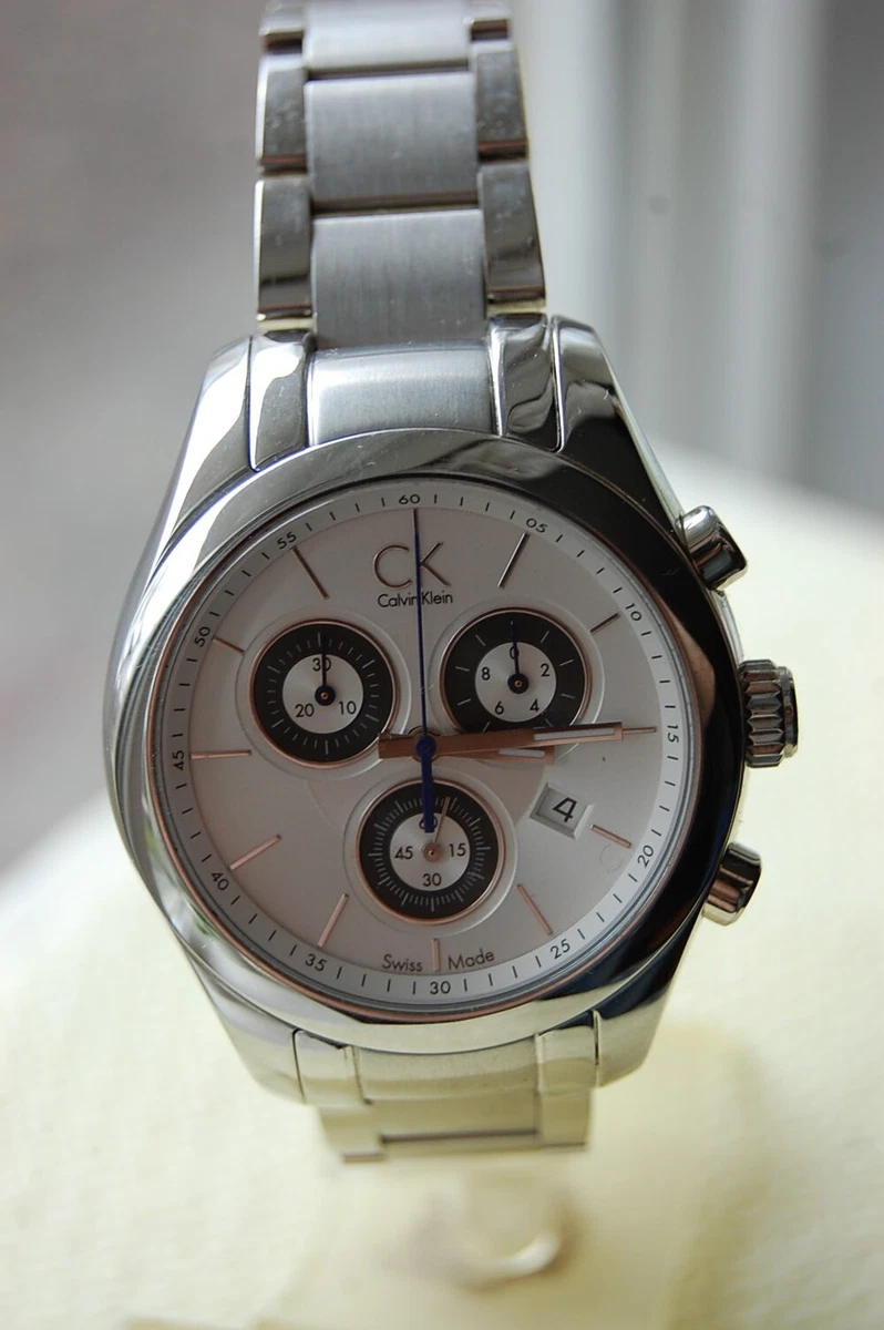 Vintage Watch Calvin Klein Swiss made Quartz Chronograf Wristwatch