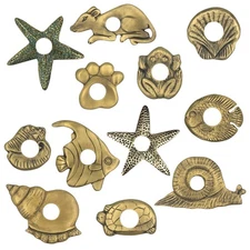 Brass Faucet Escutcheon Cover Plate 1/2" Animal Fish Design Wall Hole Trim Ring