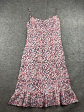 Esprit Women’s 0 Slip Mini Dress Funky Geometric Sweetheart Ruffle Y2K VTG SEE