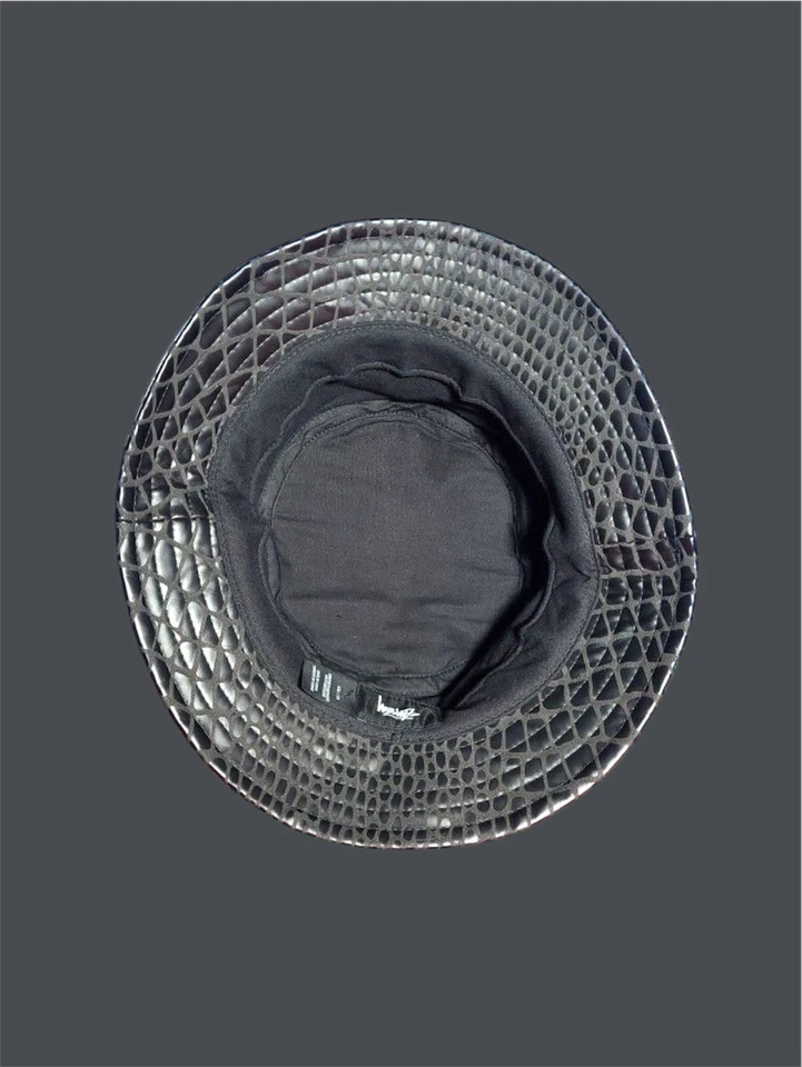 Sombrero de cubo Stussy para hombre efecto cocodrilo negro imitación cuero grande/X-grande 49 Foto 3 de 4