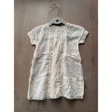 Vintage Antique Hand Embroidered Baby Dress Lace Off White Heirloom upcycle