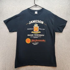 Jameson Irish Whiskey Shirt Mens Large Black Graphic Tee John Jameson Dublin