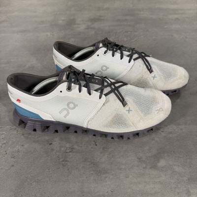 On Running Cloud X Mens Size 11 White Blue 60.98102 Glacier Iron Training Shoes