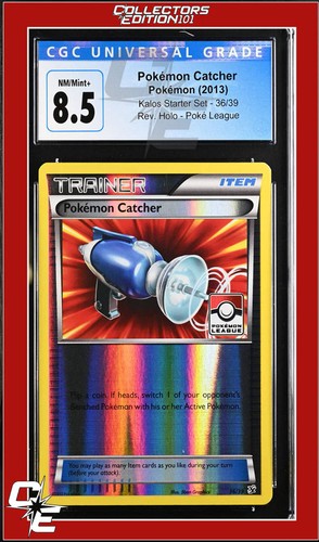 Kalos Starter Set Pokemon Catcher 36/39 Rev. Holo Pokemon League CGC 8.5