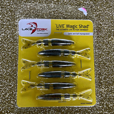 Lake Fork Live Magic Shad 4in 1/4oz Garlic/Salt Swimbait Silver 6pk LMS4-92