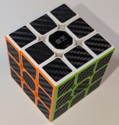 QiYi Used Speed  Cube 3x3x3 Black puzzle cube - Carbon fiber
